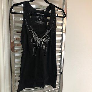Threads 4 Thought Black Bow Embroidered Tank - M